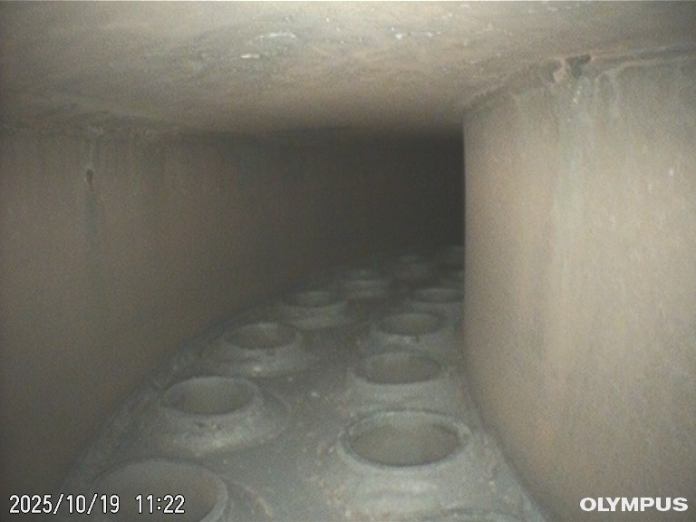 CCDカメラにて水室内点検調査 ①