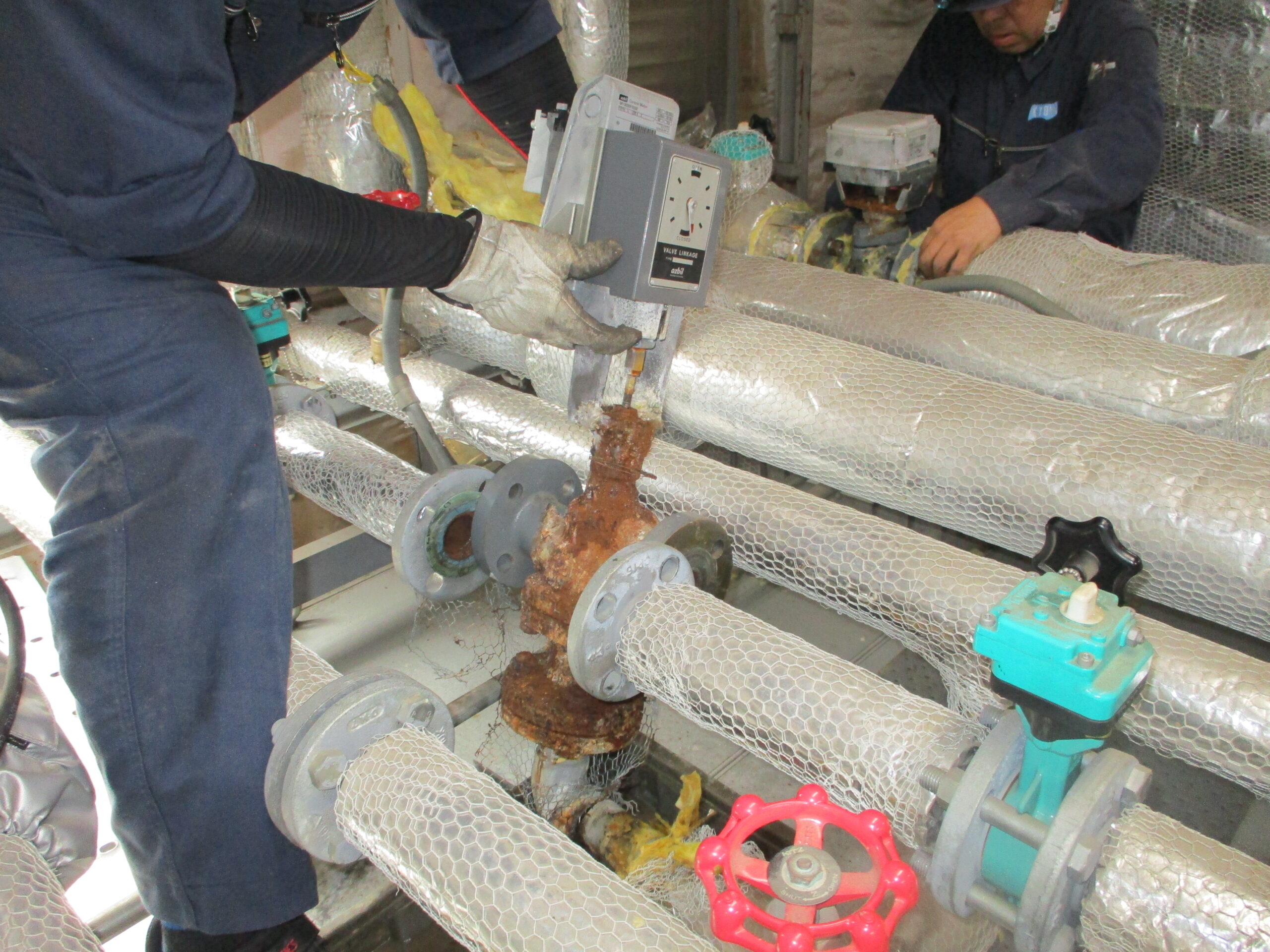 空調用コントロール弁交換修繕